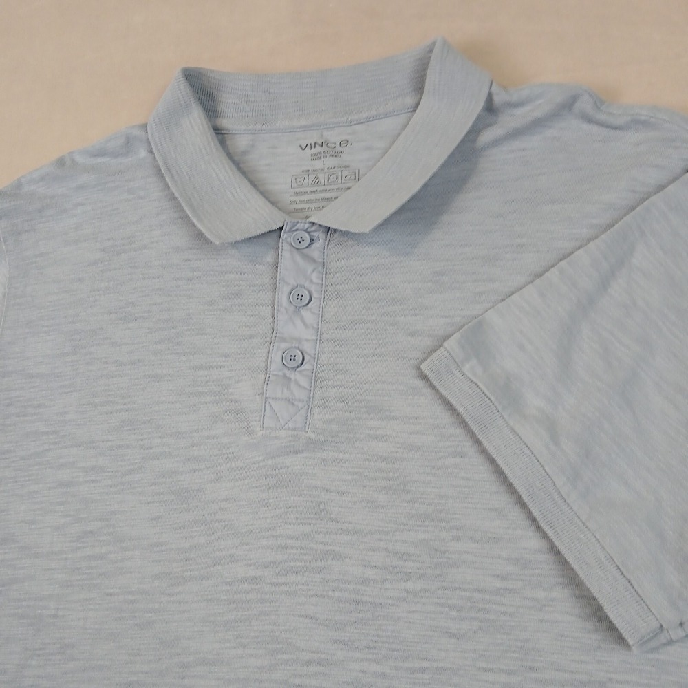 Vince Large Mens Shirt Polo Knit Heathered 21x28 *Fits A Size Small * Has Defect